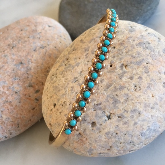 Jewelry - Zuni Petit Point 14K Gold Bracelet Vintage